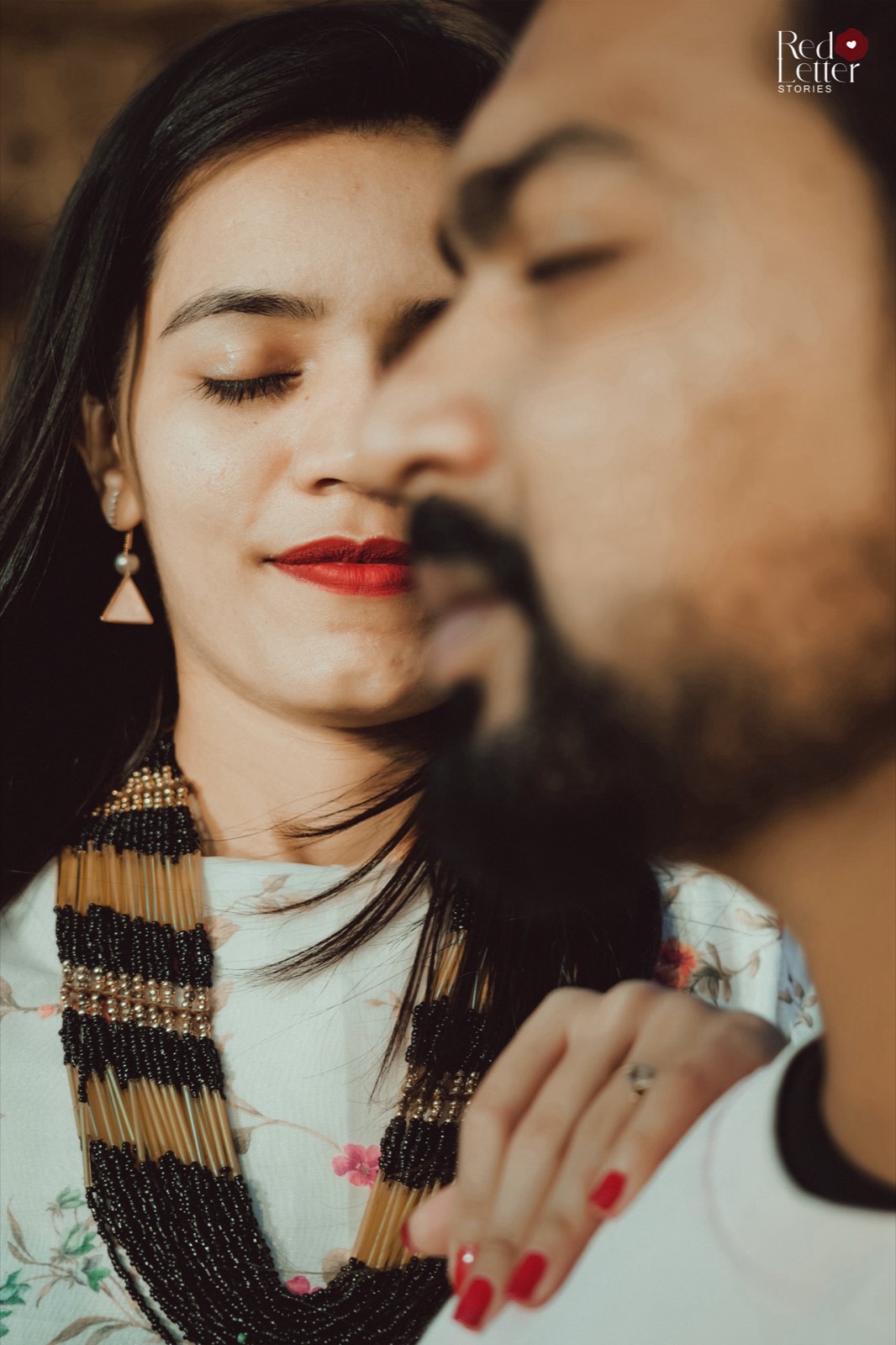 Couples portrait during golden hour