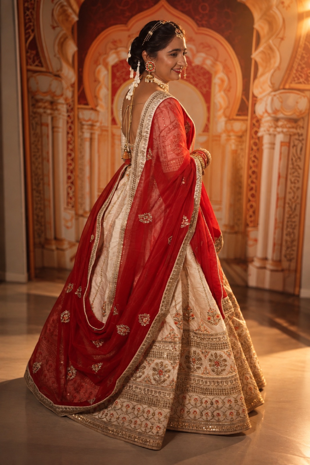 Royal bridal portrait in traditional attire